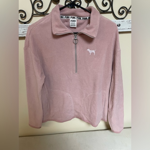 PINK Victoria's Secret Jackets & Blazers - NWOT Victoria Secret’s PINK Pink Quarter Zip Fleece Jacket, Size xs